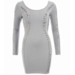 Grey Silver Beaded Mini Dress/Top