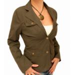 Fully Lined Khaki Jacket with Pockets