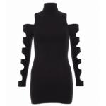 Black Cut Out Roll Neck Top
