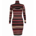 Red and Black Fine Knit Jumper Dress