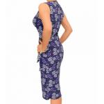 Purple Floral Print Sleeveless Wrap Dress