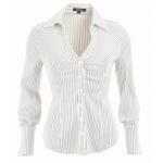 Black and White Pin Stripe Stretchy Shirt