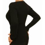 Black Ribbed Scoop Neck Jumper