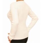 Ivory Ribbed Scoop Neck Jumper