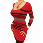 Red Striped Scoop Neck Jumper