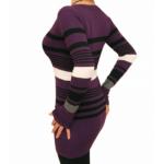 Purple Striped Scoop Neck Jumper