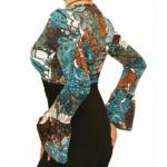 Turquoise Print Bell Sleeve top