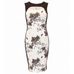 Ivory Floral Cut Out Keyhole Dress