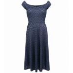 Navy Blue Sparkly Fit and Flare Dress