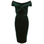 Emerald Green Velour Bardot Dress