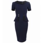 Navy and Black Peplum Dress