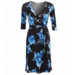 Blue Floral Wrap Dress