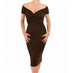 Bronze Sparkle Bardot Dress