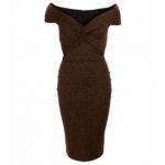 Bronze Sparkle Bardot Dress