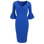 Blue Bell Sleeve Midi Dress