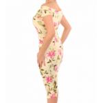 Lemon and Pink Floral Bardot Dress