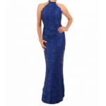 Royal Blue Lace Choker Maxi Dress - Tall