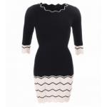 Black and Ivory Knit Mini Jumper Dress