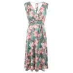 Green and Pink Floral Fit and Flare Dress