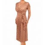 Mocha Polka Dot Fit & Flare Dress