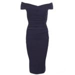 Navy Blue Sparkle Bardot Pencil Dress