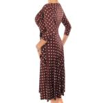 Brown and Ivory Spot Fit & Flare Dress