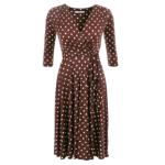 Brown and Ivory Spot Fit & Flare Dress