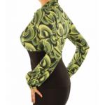 Green Retro Printed Corset Top