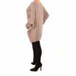 Mocha Oversized V Neck Jumper