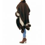 Chocolate Brown Faux Fur Trim Cape