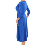 Royal Blue Fit & Flare Tie Detail Dress