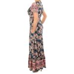 Teal and Pink Vintage Floral Button up Maxi Dress