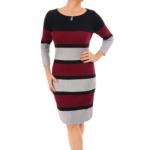 Burgundy Striped Jumper Dress