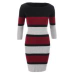 Burgundy Striped Jumper Dress