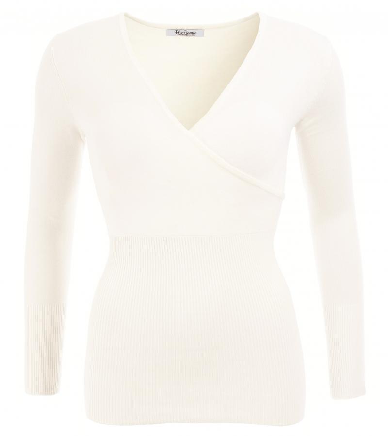 Ivory V Neck Clingy Jumper