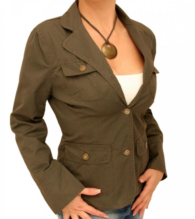 Fully Lined Khaki Jacket with Pockets