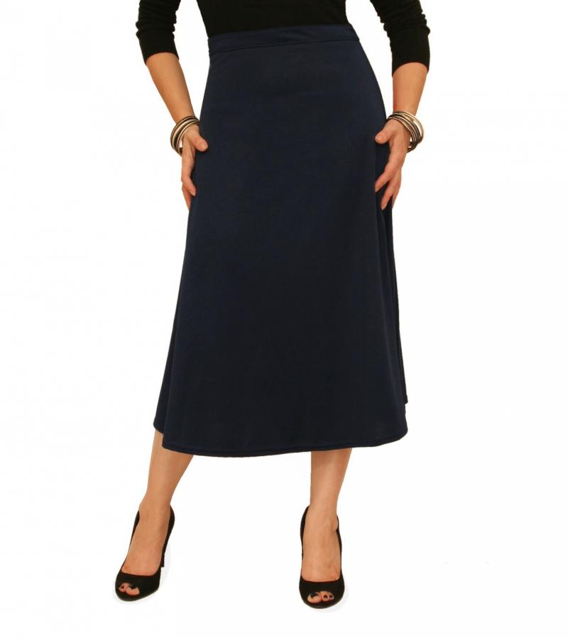 Navy Blue Ponte A Line Skirt