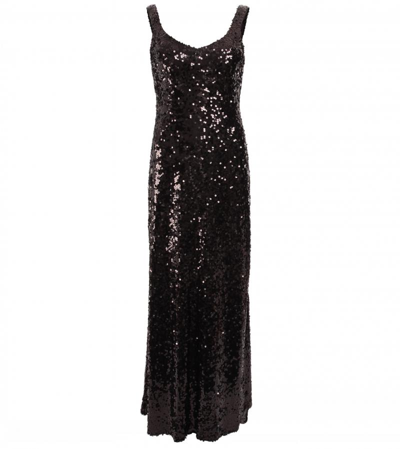 Black Full Length Sequin Dress
